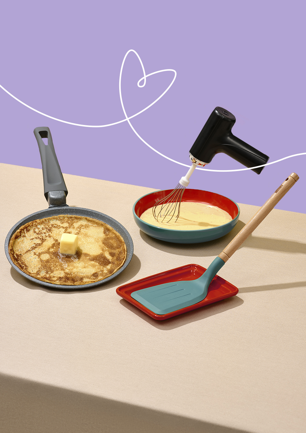 For making pancakes and serving the table